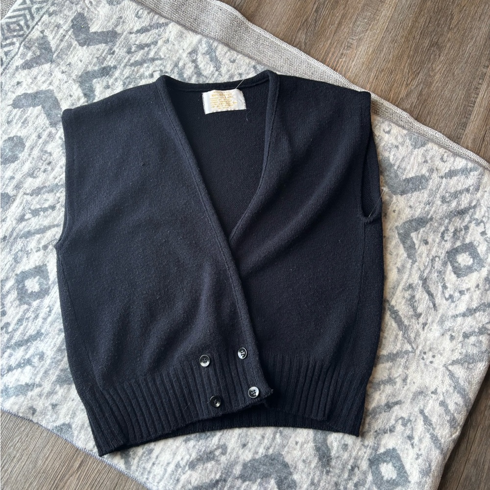 Vintage (like) Babaa/Ozma like Cropped Button Front SweaterVest top XS/S EUC - Picture 2 of 16